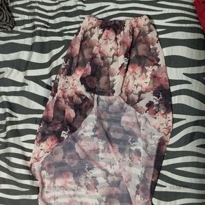 Pink floral skirt